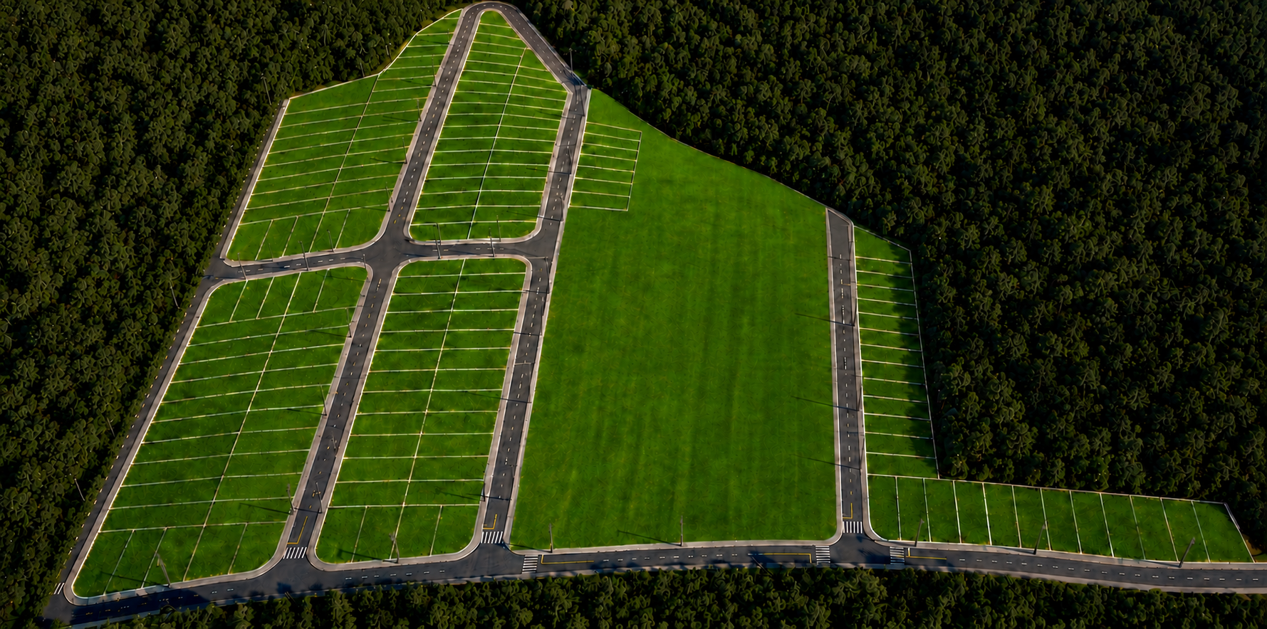 Mapa aéreo do Loteamento Jardim Alvorada com quadras e lotes